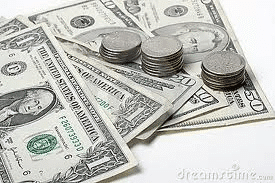 dollars and coins